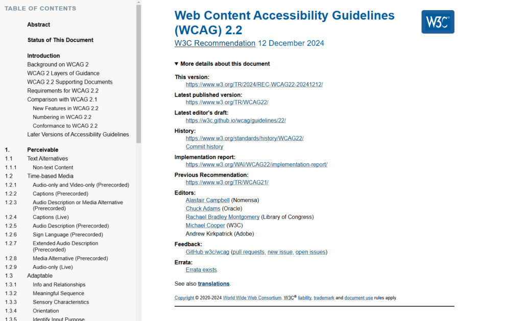 Najnowsze rekomendacje WCAG z 12 grudnia 2024 roku